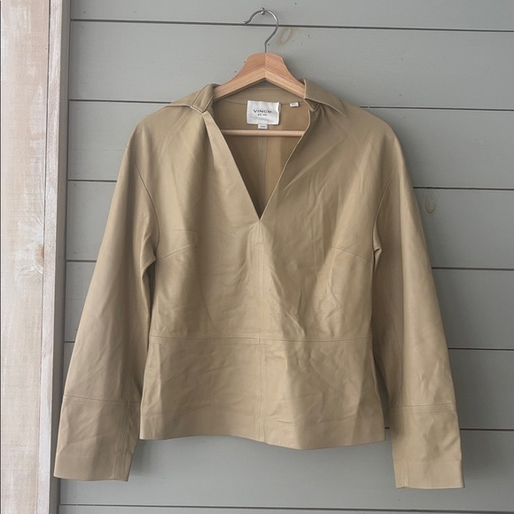 Vince 100% Lamb Leather Blouse | XS - Picture 2 of 6